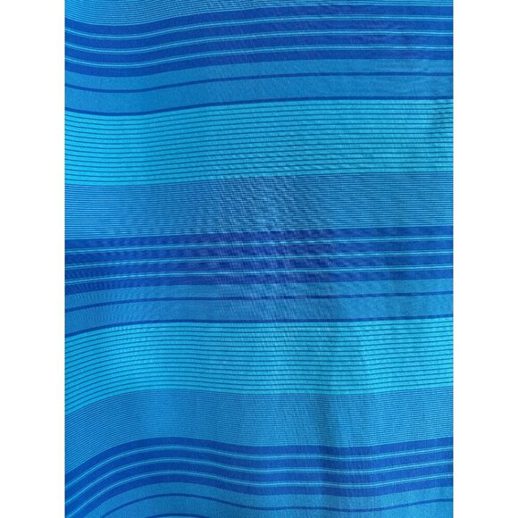 Peter Millar Short Sleeved Golf Polo Shirt Aqua Royal Blue Striped Men's Large L - Picture 5 of 7